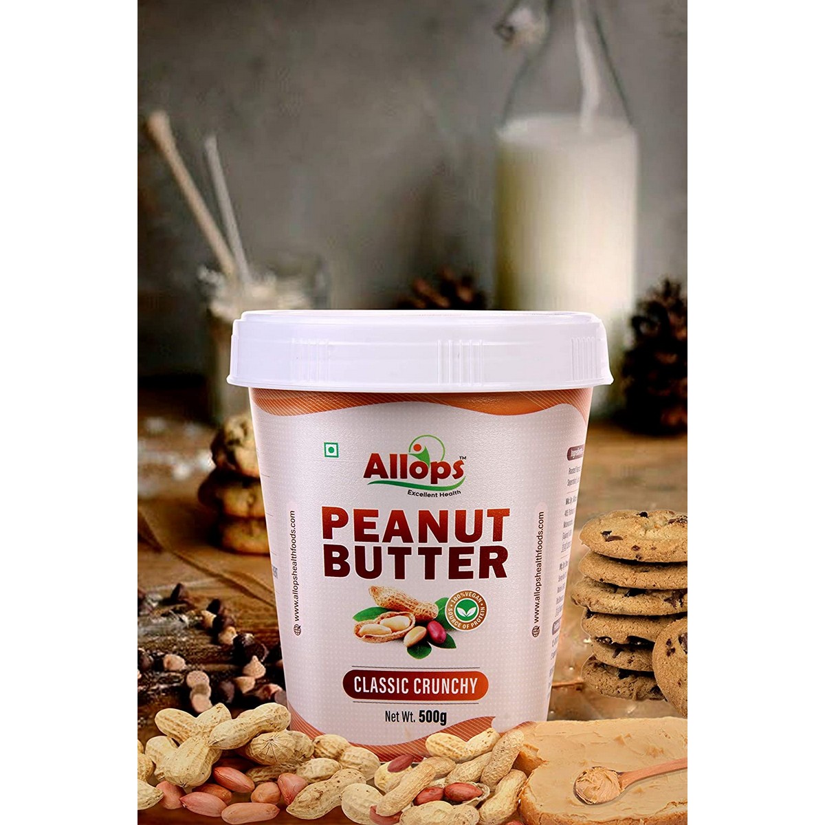 Allops Classic Crunchy Peanut Butter 100 Veg 500 g 5