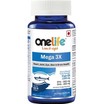 Onelife Mega 3X 1250 mg Fish Oil Softgel 60s