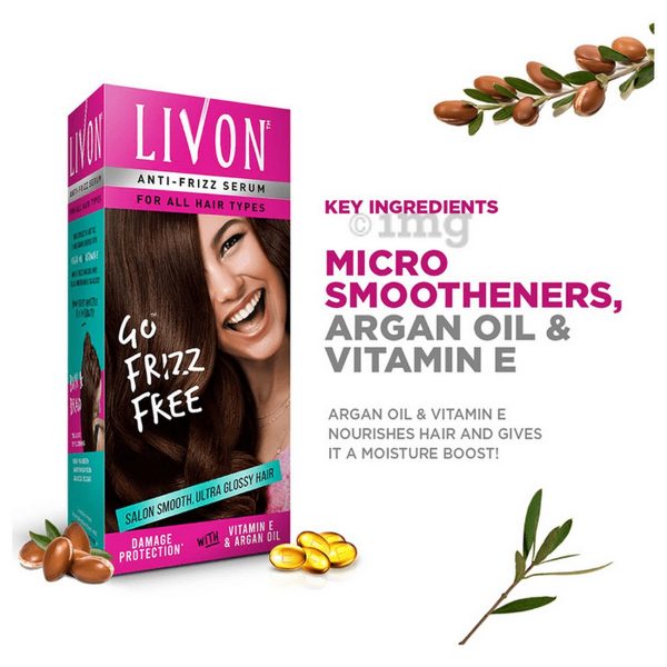 Livon Anti Frizz Serum for All Hair Types 50ml 2