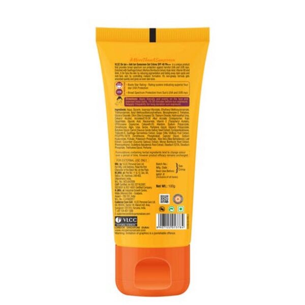 VLCC De Tan Anti Tan Sunscreen Gel Creme SPF 40 100g 2