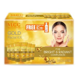 VLCC Gold Facial Kit 300g + FREE Rose Water Toner 6 Facials vlcc gold facial kit