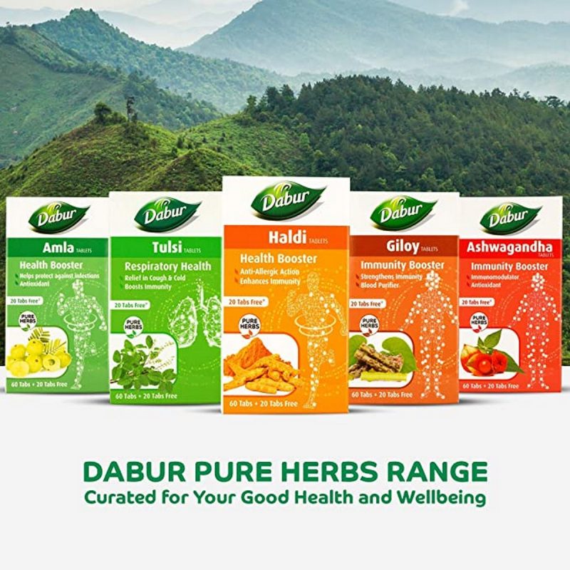 Dabur Pure Herbs Immunity Booster Haldi Tablet 60 20 tablets Free 4