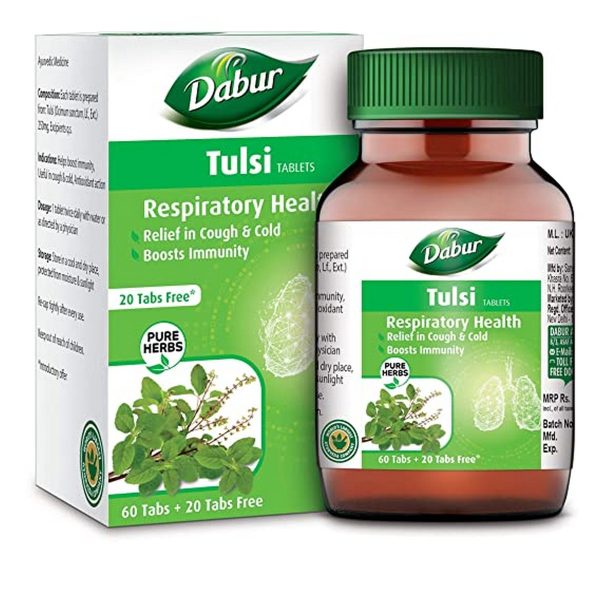 Dabur Pure Herbs Respiratory Health Tulsi Tablets 60 tablets 5