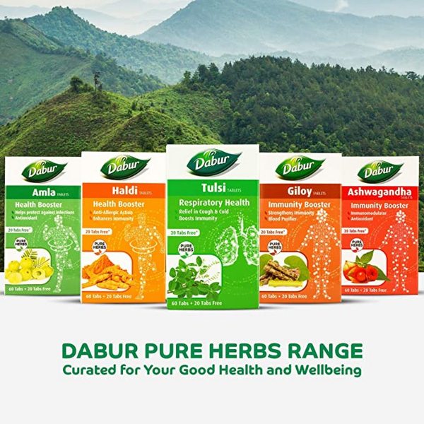 Dabur Pure Herbs Respiratory Health Tulsi Tablets 60 tablets 6