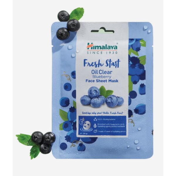 Himalaya Fresh Start Oil Clear Blueberry Face Sheet Mask 30 grams