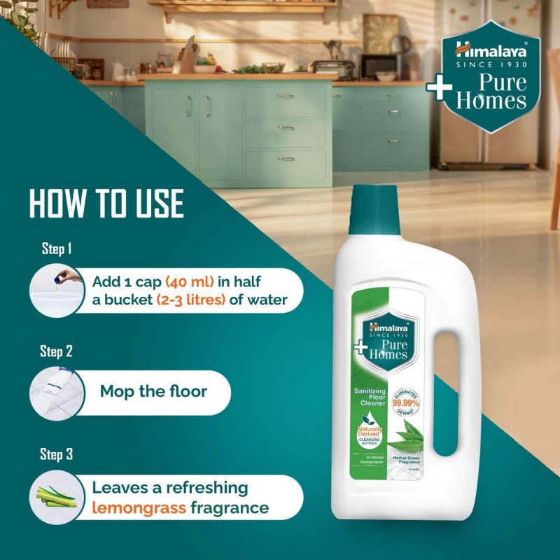 Himalaya Pure Homes Sanitizing Floor Cleaner HERBAL GREEN 1 L 3 1
