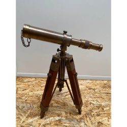 Antique Style Brass Made Marine Telescope With Wooden Made Tripod 1