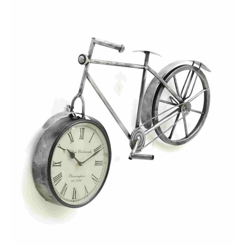 Cool Silver Metal Cycle Wall Clock 002