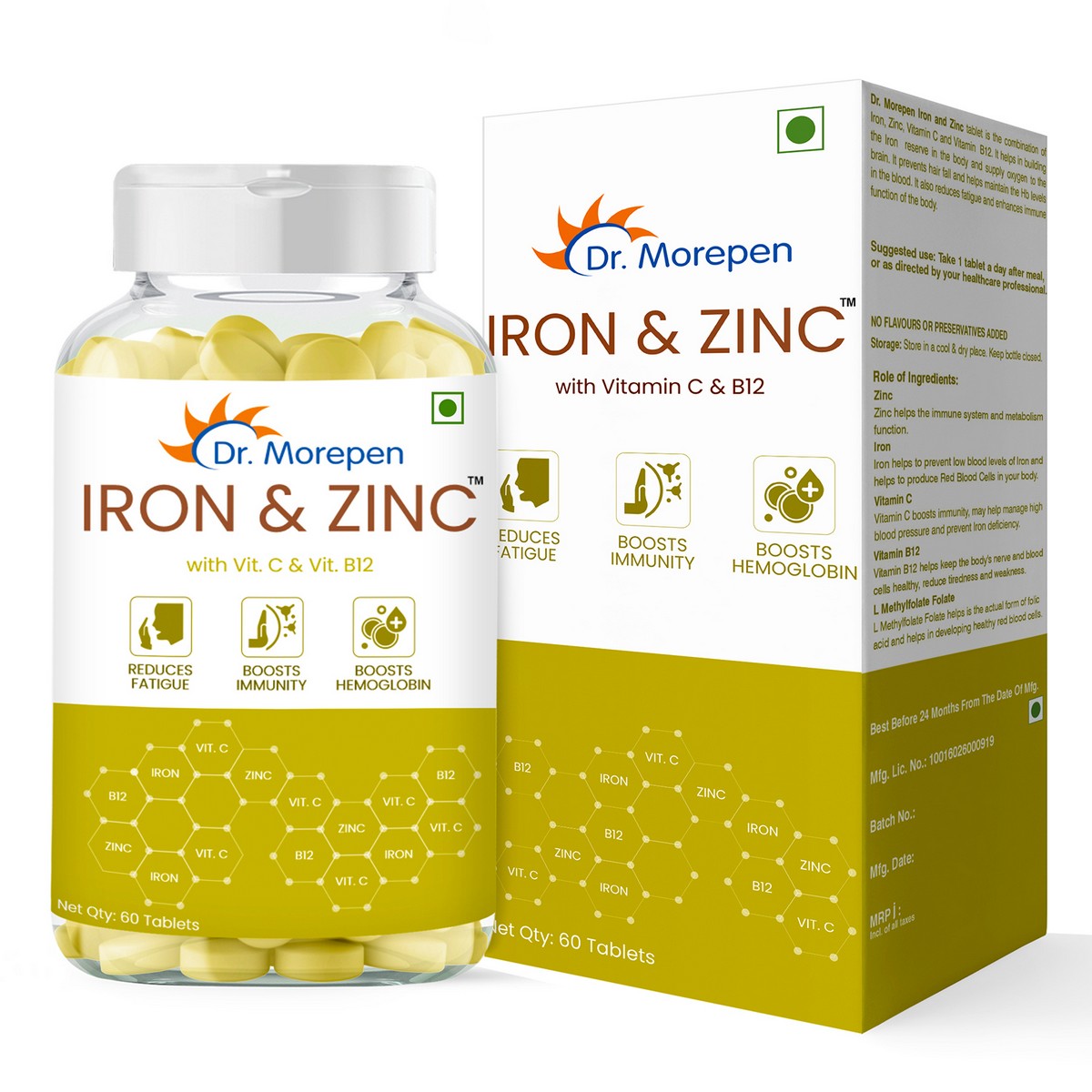 Dr. Morepen Iron Zinc Tablet 60 Tablets