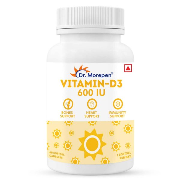 Dr. Morepen Vitamin D3 600 IU 60 Capsules