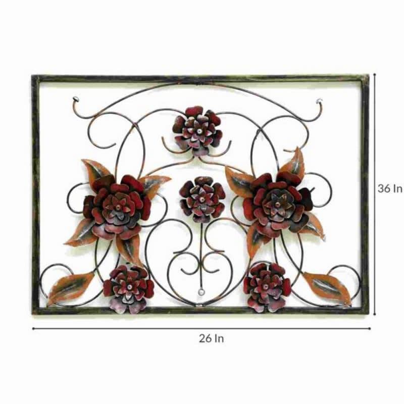 Exquisite Metal Flower Wall Panel Decor 3