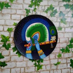 Hand With Flute Krishna Wall Plates 1