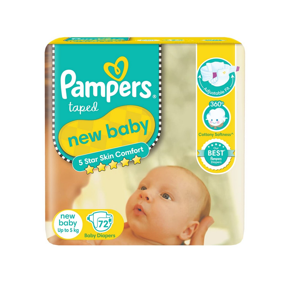 Pampers Active Baby Diapers, New Born Extra Small Taped Style Diaper ...