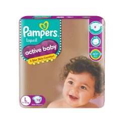 Pampers Active Baby Taped Diapers Large Size 78 count