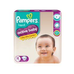 Pampers Active Baby Taped Diapers Medium Size 62 count