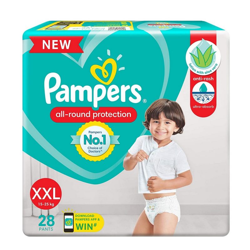 Pampers All Round Protection Pants XXL Size Baby Diapers 28 Count