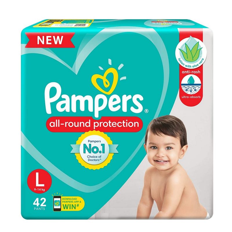 Pampers All round Protection Pants Large Size Baby Diapers 42 Count
