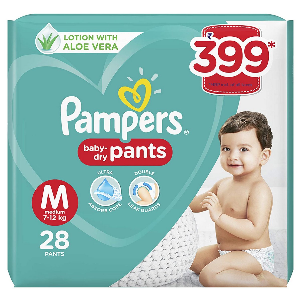 Pampers All round Protection Pants, Medium Size Baby Diapers (28 Count) -  RichesM Healthcare