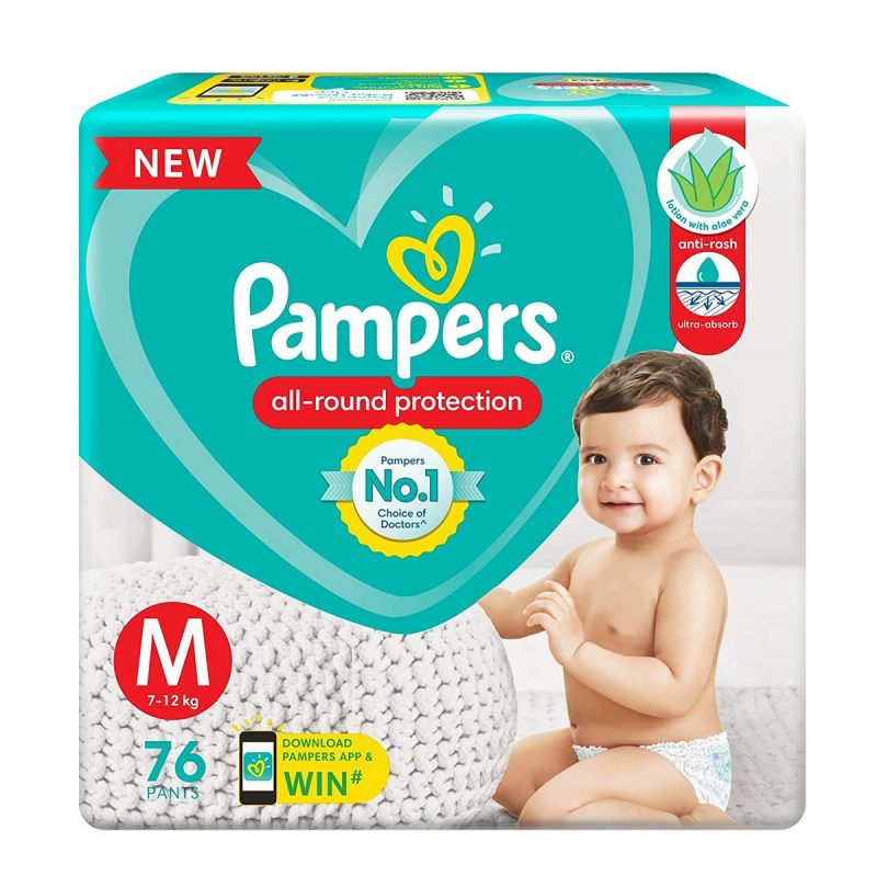 Pampers All round Protection Pants Medium Size Baby Diapers 76 Count
