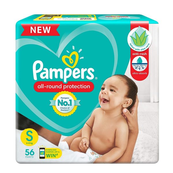 Pampers All round Protection Pants Small Size Baby Diapers 56 Count