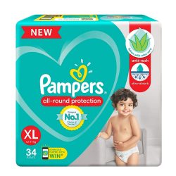 Pampers All round Protection XL Size Baby Diapers 34 Count