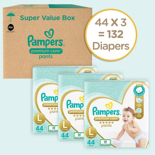 Pampers Premium Care Large Size Baby Diapers 132 Count1