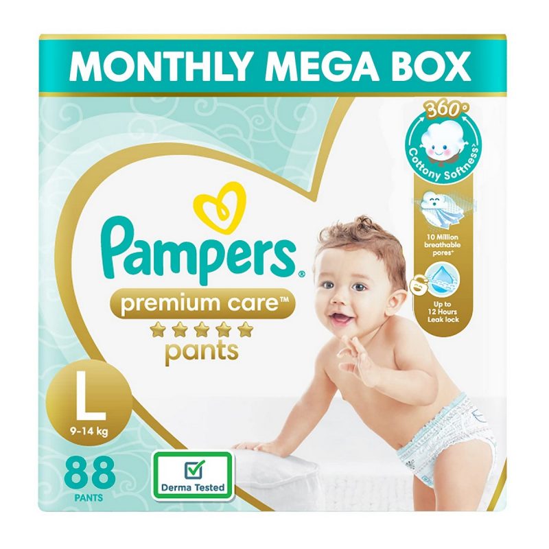 Pampers Premium Care Large Size Baby Diapers 88 Count