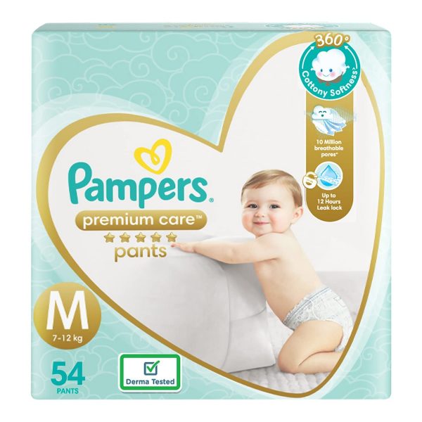 Pampers Premium Care Medium Size Baby Diapers 54 Count