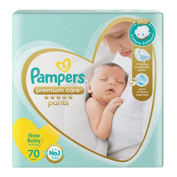 Pampers Premium Care New Born Extra Small Size Baby Diapers 70 count
