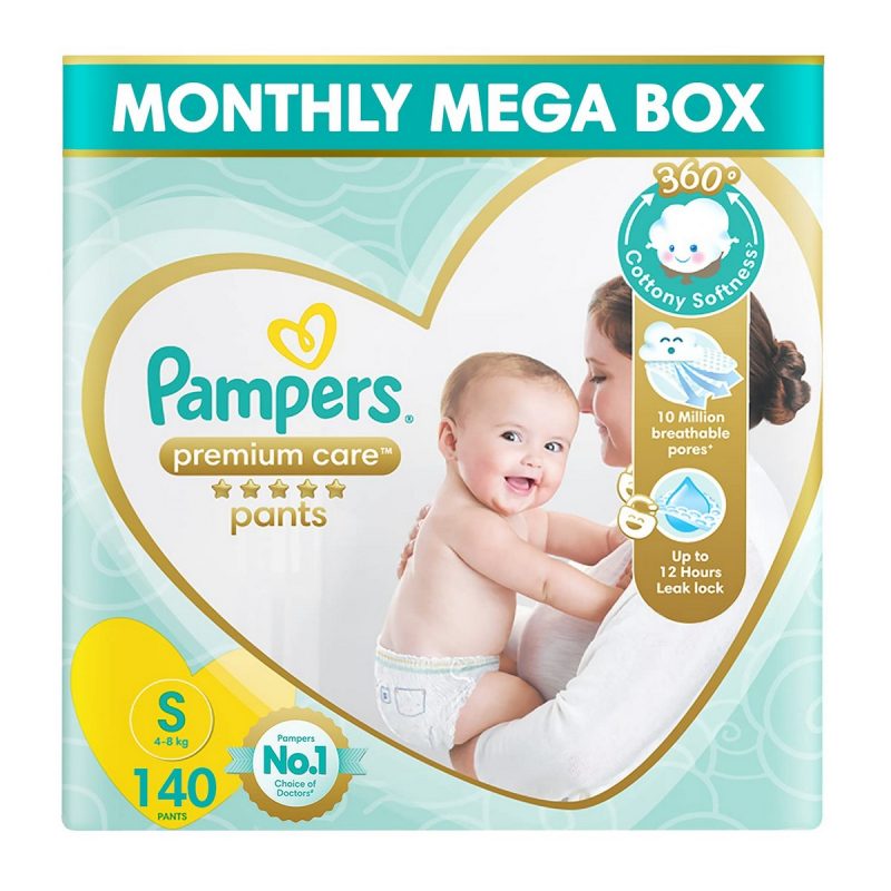 Pampers Premium Care Small Size Baby Diapers 140 Count