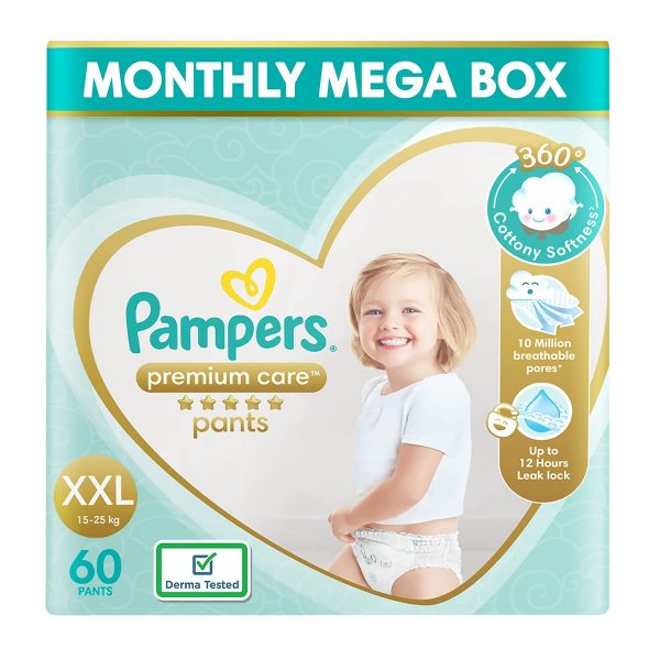 Pampers Premium Care XXL Size Baby Diapers 60 Count