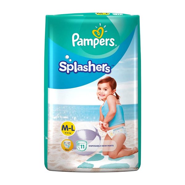 Pampers Splashers Disposable Swim Pants Diapers Large Size 11 Count