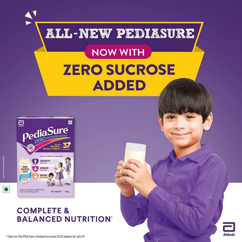 Pediasure Zero Sucrose Complete Balanced Nutrition 400 gm Vanilla 6