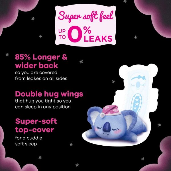 Whisper Bindazzz Nights Koala Soft Sanitary Pads XXL Pack Of 10 4