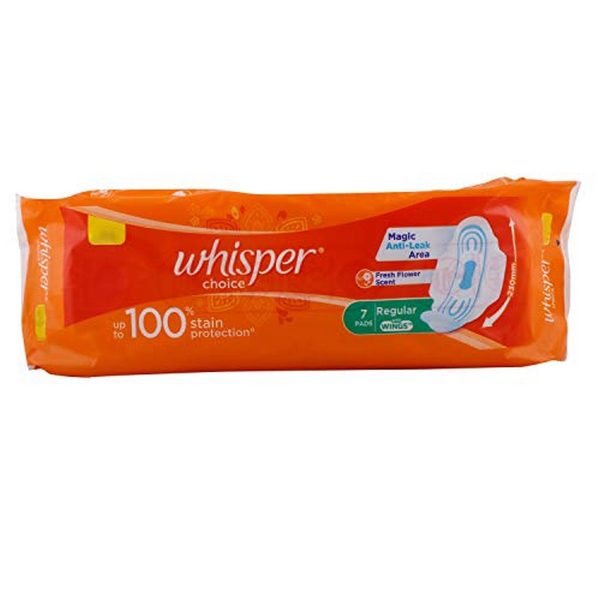 Whisper Choice Sanitary Napkins Ultra with Wings Pack of 7 Pads Regular 5