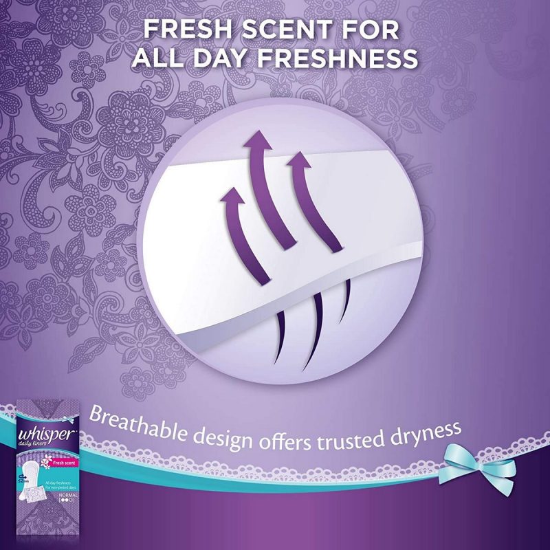 Whisper Clean And Fresh Daily Liners Sanitary Pads For Women 40 Napkins1
