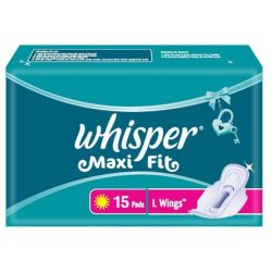 Whisper Sanitary Napkins Maxi Fit Large With Wings 15s