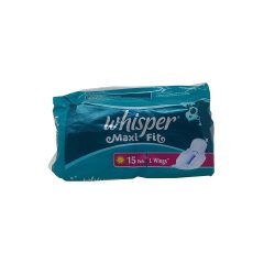 Whisper Sanitary Pads Maxi Fit L Wings 15 Numbers Pack