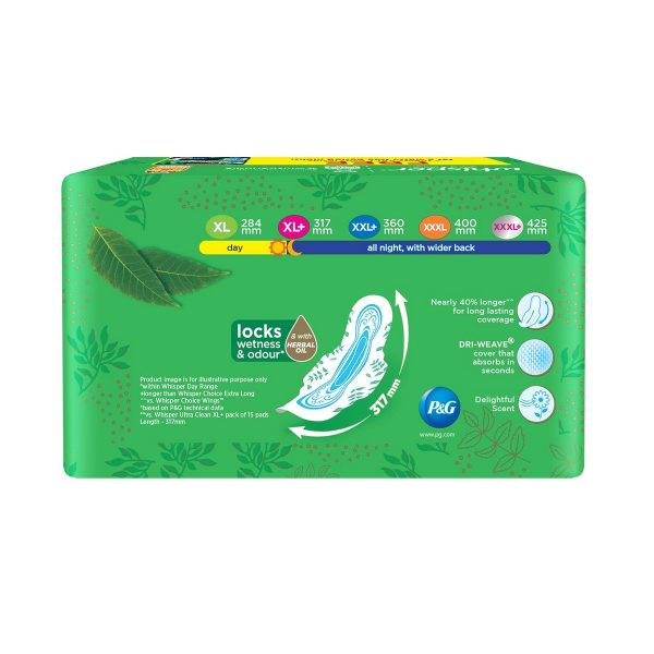 Whisper Ultra Clean Sanitary Pads For Women XL 30 Whisper Ultra Night XXL 2 Napkins