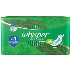 Whisper Ultra Clean Sanitary Pads For Women XL Size Pack of 30 Napkins