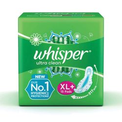 Whisper Ultra Clean Sanitary Pads for Women XL 15 Napkins 5