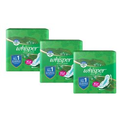 Whisper Ultra Clean Sanitary Pads for Women XL 50 Pack of 3