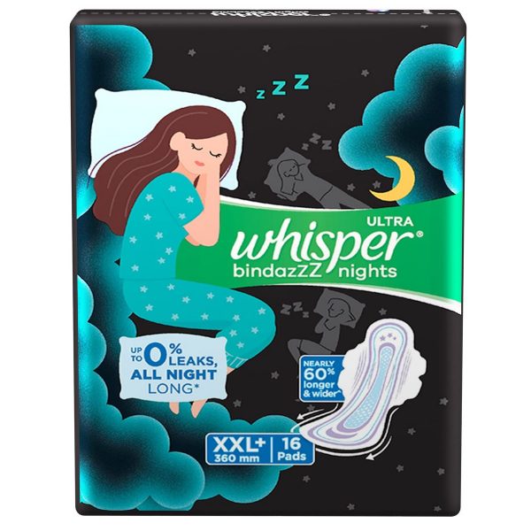 Whisper Ultra Night Sanitary Pads for Women XXL 16 Napkins 3