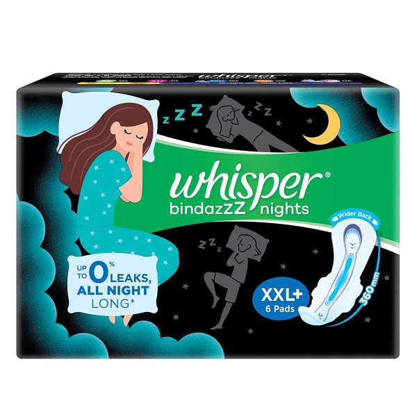 Whisper Ultra Night Sanitary Pads for Women XXL 16 Napkins 6