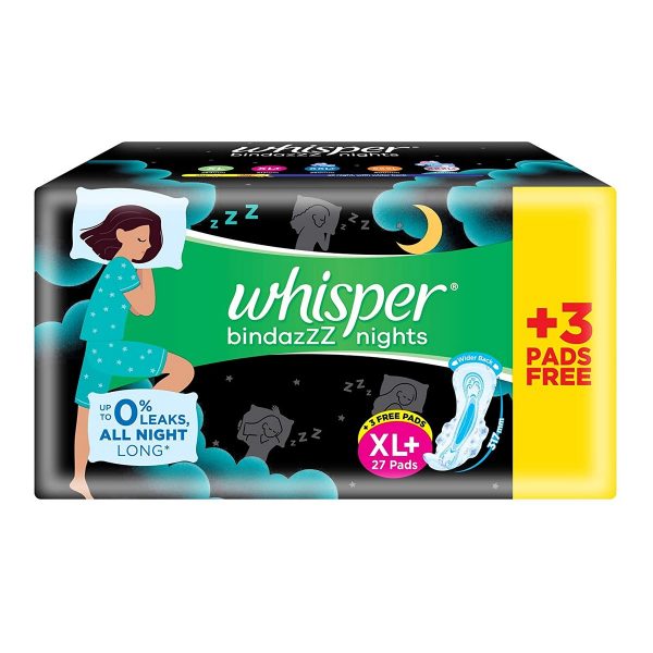 Whisper Ultra Night XL 27 Napkins 3 Napkin Free1