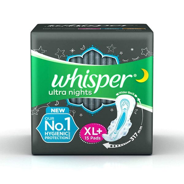 Whisper Ultra Overnight Sanitary Pads With Wings XL 15 Pieces And Pampers New Diapers Pants Medium 76 Count1