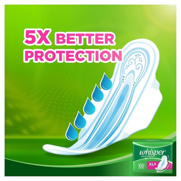 Whisper Ultra Sanitary Pads XL Plus Wings 15 Count