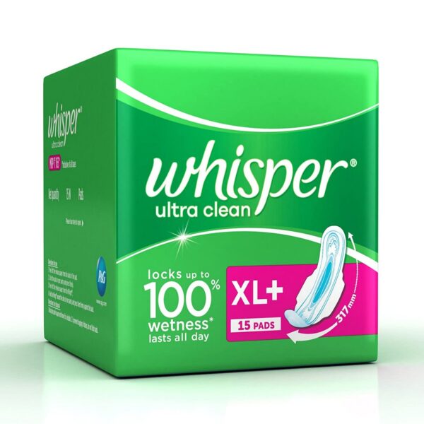 Whisper Ultra Sanitary Pads XL Plus Wings 15 Count 6