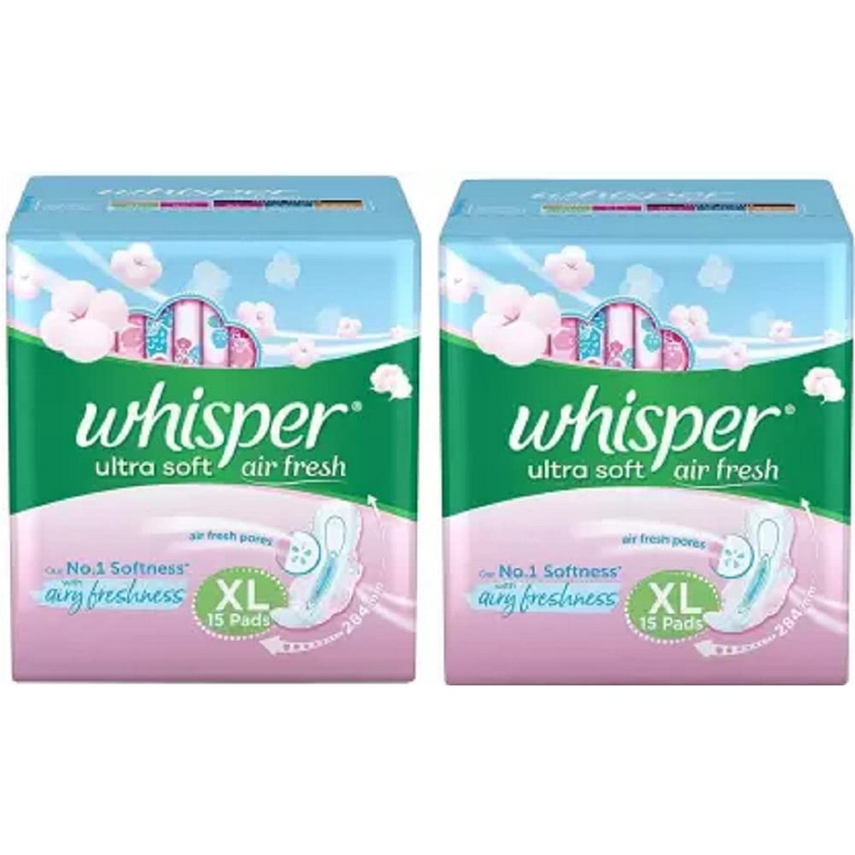 Whisper Ultra Soft XL Plus Sanitary Pads, Pack of 30 count