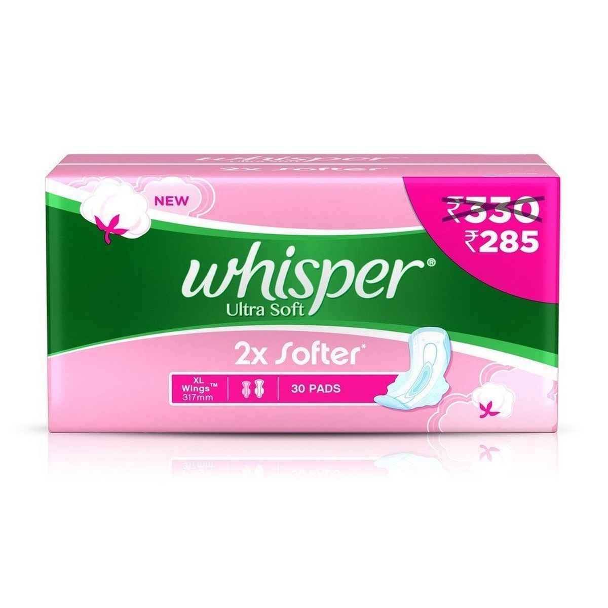Whisper Ultra Soft XL Plus Sanitary Pads, Pack of 30 count